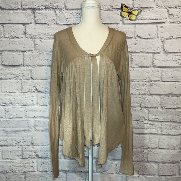 LUCY Love Tie Front Long Sleeve Cardigan Size Large - Picture 2 of 11